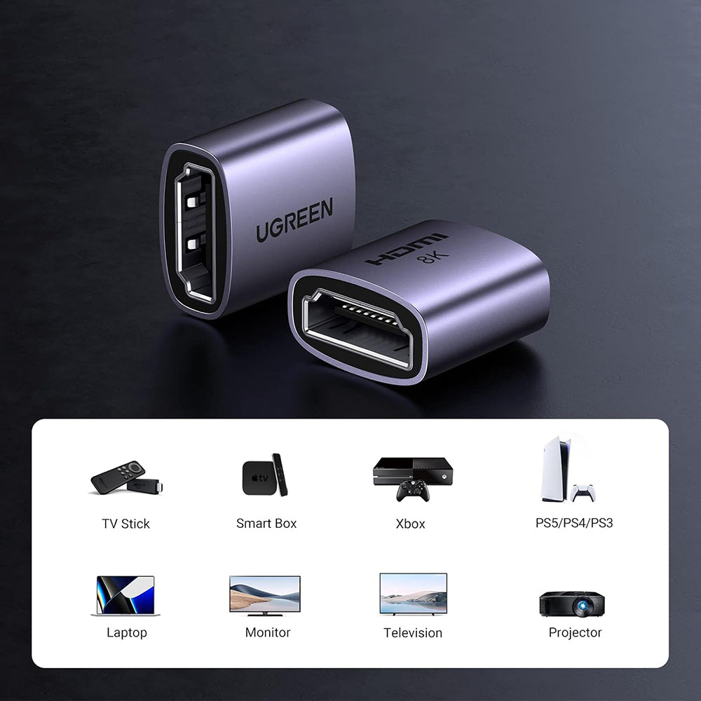 Video adapter UGREEN HD159 (90592), HDMI - HDMI, 8K, Siva