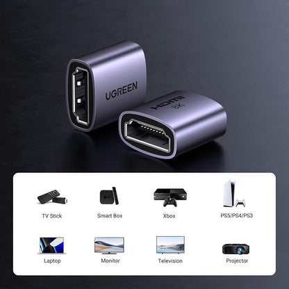 Video adapter UGREEN HD159 (90592), HDMI - HDMI, 8K, Siva
