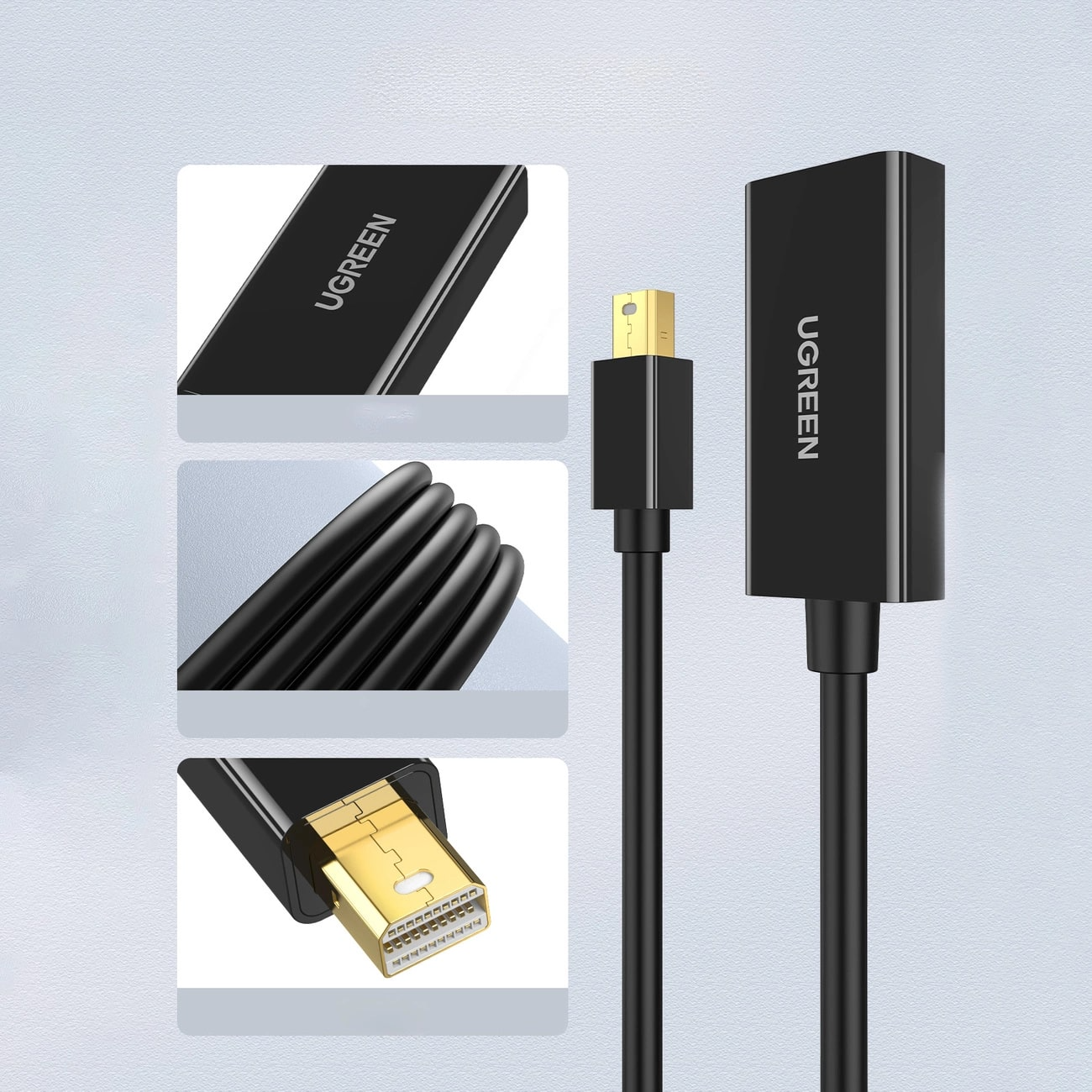 Video adapter UGREEN MD112, MiniDisplayPort - HDMI, Crni