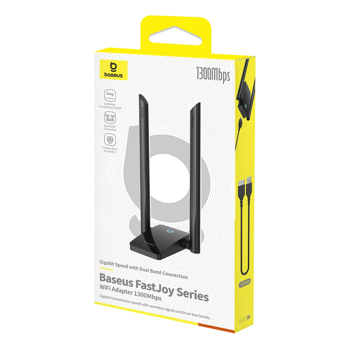 Adapter Wireless Baseus FastJoy, Dual Band, Wi-Fi 6, 1300Mbps, Crni B01317600111-05