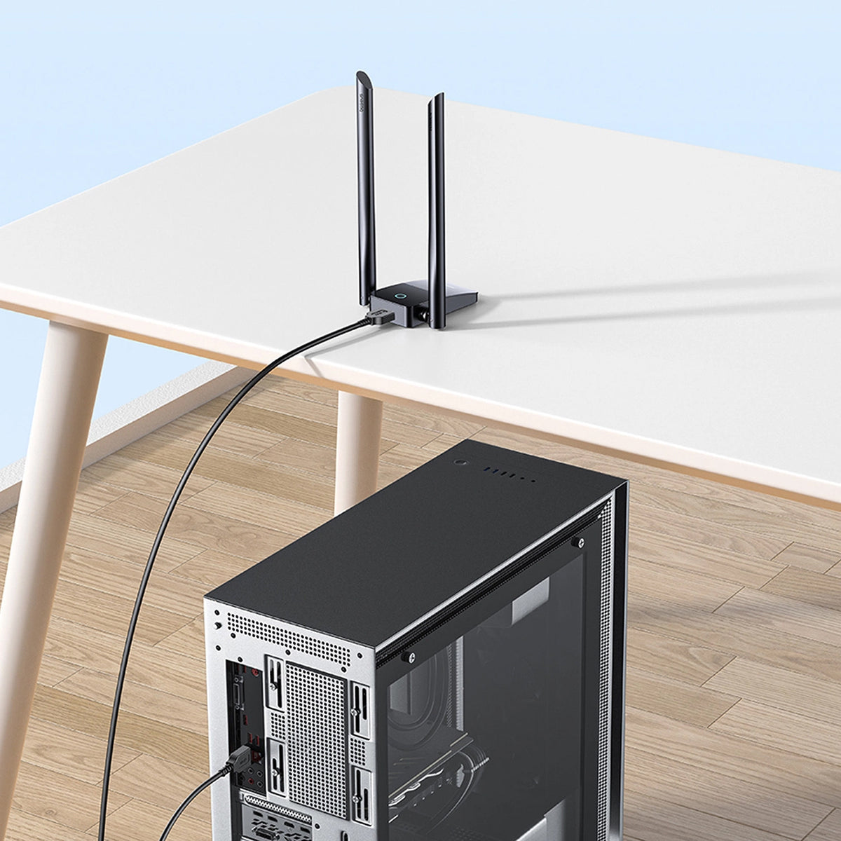 Adapter Wireless Baseus FastJoy, Dual Band, Wi-Fi 6, 1300Mbps, Crni B01317600111-05
