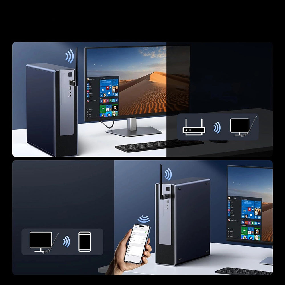 Bežični adapter UGREEN AX900 (75109), Dual Band, Wi-Fi 6, 600Mbps, Crni