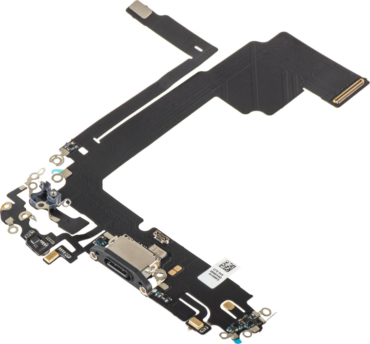 Traka sa Konektorom za Punjenje - Mikrofon Apple iPhone 15 Pro Max, Crna