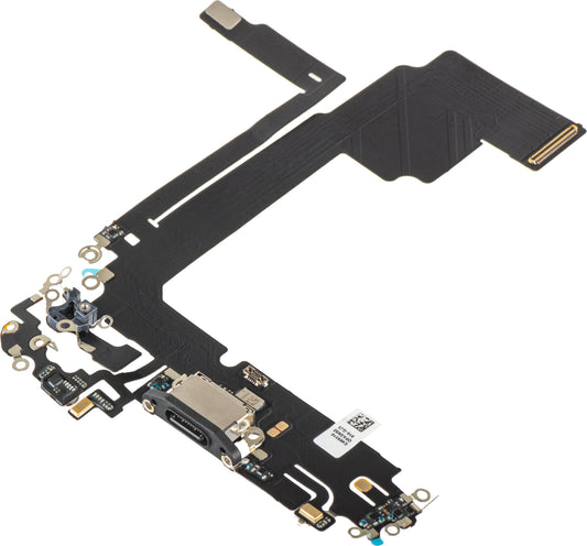 Traka sa Konektorom za Punjenje - Mikrofon Apple iPhone 15 Pro Max, Crna