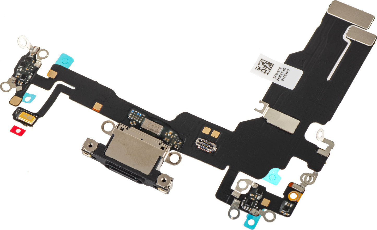 Traka sa Konektorom za Punjenje - Mikrofon Apple iPhone 15, Crna