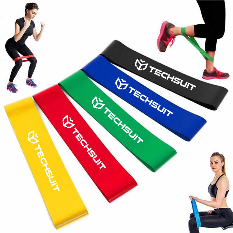 Elastična traka za fitnes Techsuit TS-01, Set od 5 komada, Višebojna