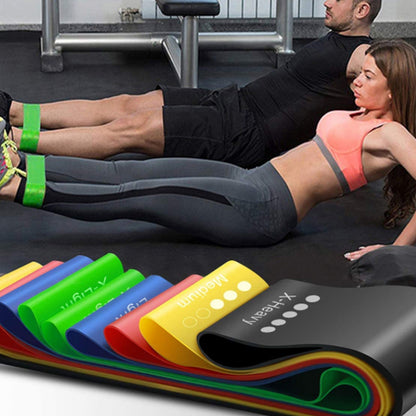 Elastična traka za fitnes Techsuit TS-01, Set od 5 komada, Višebojna