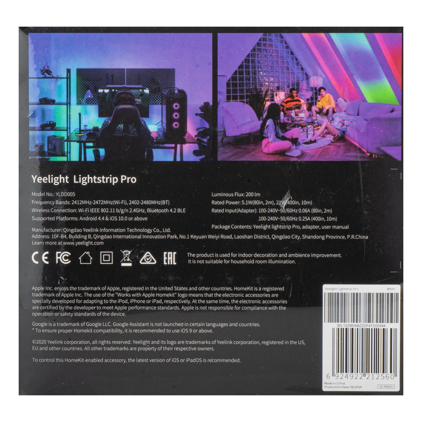 Traka LED Yeelight Pro, Wi-Fi, RGB, 2m, Bijela YLDD05
