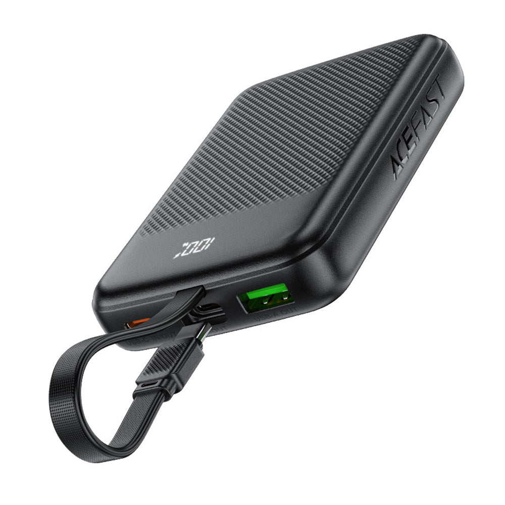 Spoljna baterija Acefast M13, 10000mAh, 22.5W, QC + PD, 1 x USB-A - 2 x USB-C, Crna.