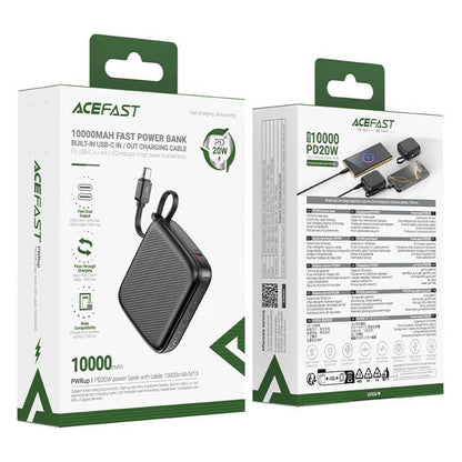 Spoljna baterija Acefast M15, 10000mAh, 20W, PD, 2 x USB-C, Crna