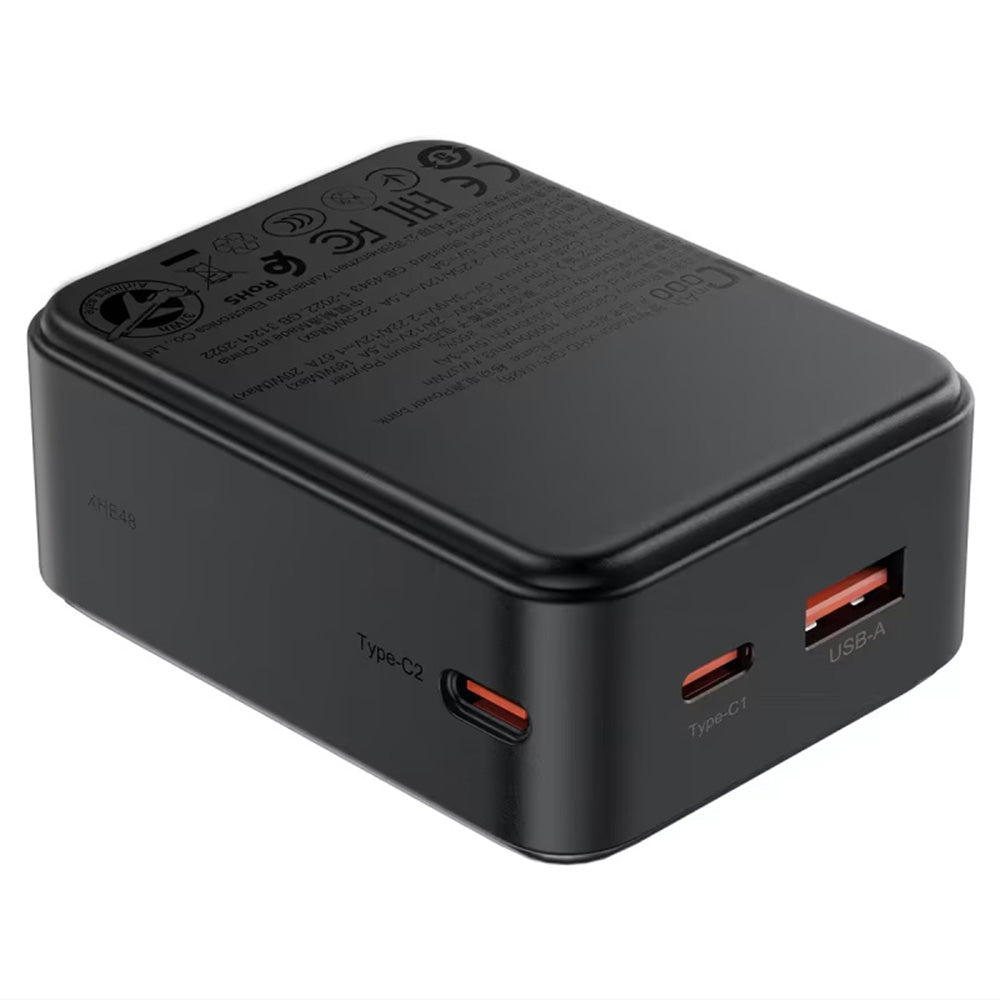 Eksterna baterija Acefast M28, 10000mAh, 22.5W, QC + PD, 1 x USB-A - 2 x USB-C, Crna