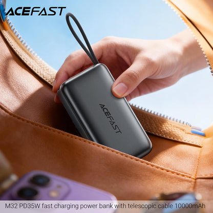 Eksterna baterija Acefast M32, 10000mAh, 35W, PD, 2 x USB-C, Siva