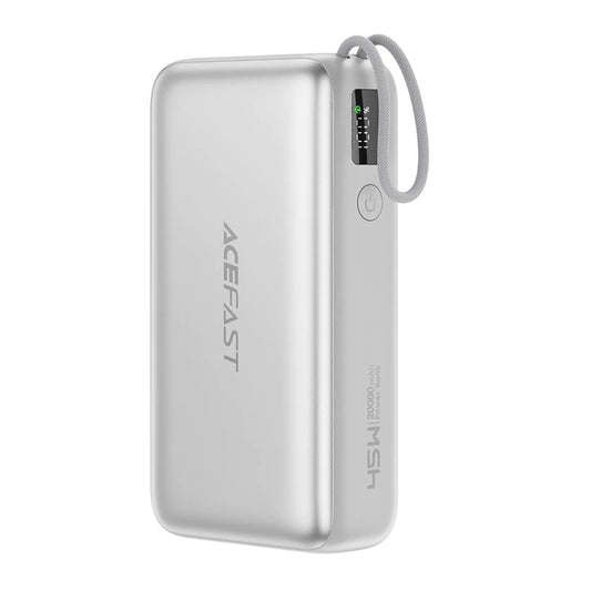 Spoljna baterija Acefast M34, 20000mAh, 45W, QC + PD, 1 x USB-A - 2 x USB-C, Srebrna