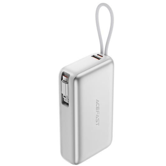 Spoljna baterija Acefast M34, 20000mAh, 45W, QC + PD, 1 x USB-A - 2 x USB-C, Srebrna