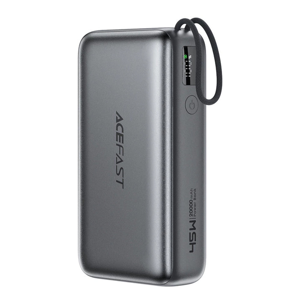 Spoljna baterija Acefast M34, 20000mAh, 45W, QC + PD, 1 x USB-A - 2 x USB-C, Siva