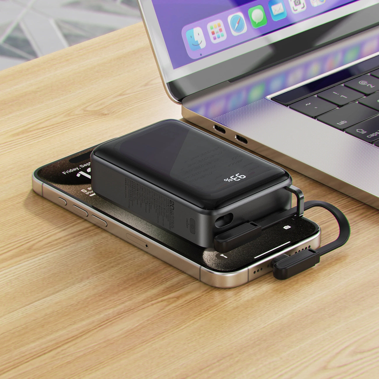 Spoljna baterija Acefast M4, 20000mAh, 67W, PD, 1 x USB-A - 2 x USB-C, Crna