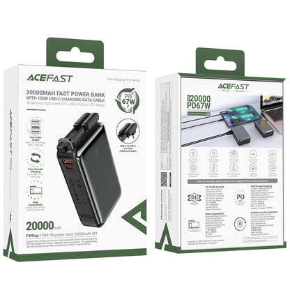 Spoljna baterija Acefast M4, 20000mAh, 67W, PD, 1 x USB-A - 2 x USB-C, Crna