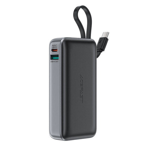 Eksterna baterija Acefast M7, 10000mAh, 30W, QC + PD, 1 x USB-A - 2 x USB-C, Crna