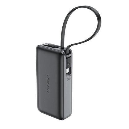 Eksterna baterija Acefast M7, 10000mAh, 30W, QC + PD, 1 x USB-A - 2 x USB-C, Crna
