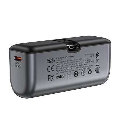 Eksterni punjač Acefast M9, 5000mAh, 20W, PD, 2 x USB-C, Crna
