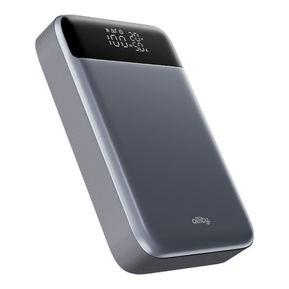 Eksterna baterija Allity. APB-200 PocketPower, 19200mAh, 130W, QC + PD, 1 x USB-A - 2 x USB-C, Siva