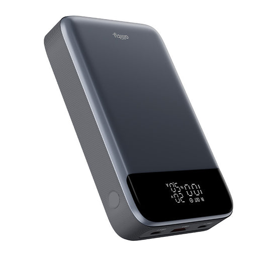 Eksterna baterija Allity. APB-200 PocketPower, 19200mAh, 130W, QC + PD, 1 x USB-A - 2 x USB-C, Siva