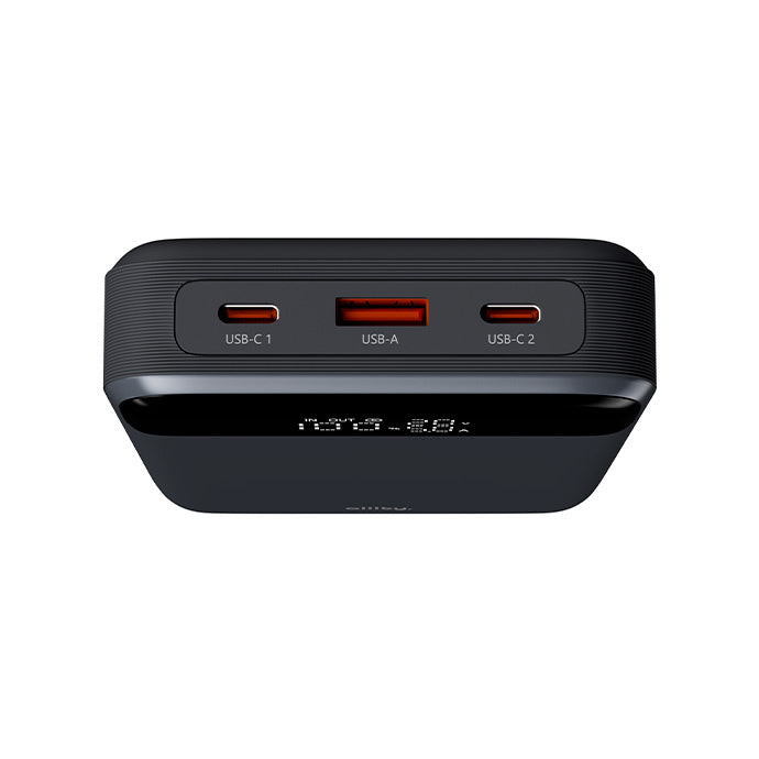 Eksterna baterija Allity. APB-200 PocketPower, 19200mAh, 130W, QC + PD, 1 x USB-A - 2 x USB-C, Siva