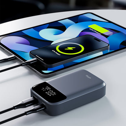 Spoljna baterija Allity. APB-200 PocketPower, 10000mAh, 33W, QC + PD, 1 x USB-A - 1 x USB-C, Siva