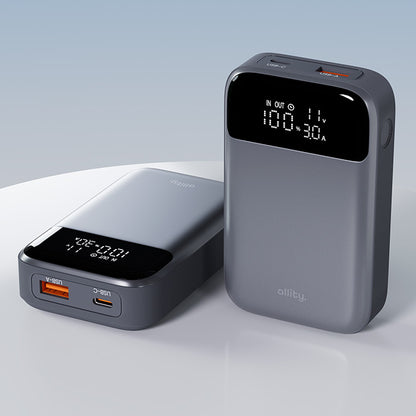 Spoljna baterija Allity. APB-200 PocketPower, 10000mAh, 33W, QC + PD, 1 x USB-A - 1 x USB-C, Siva