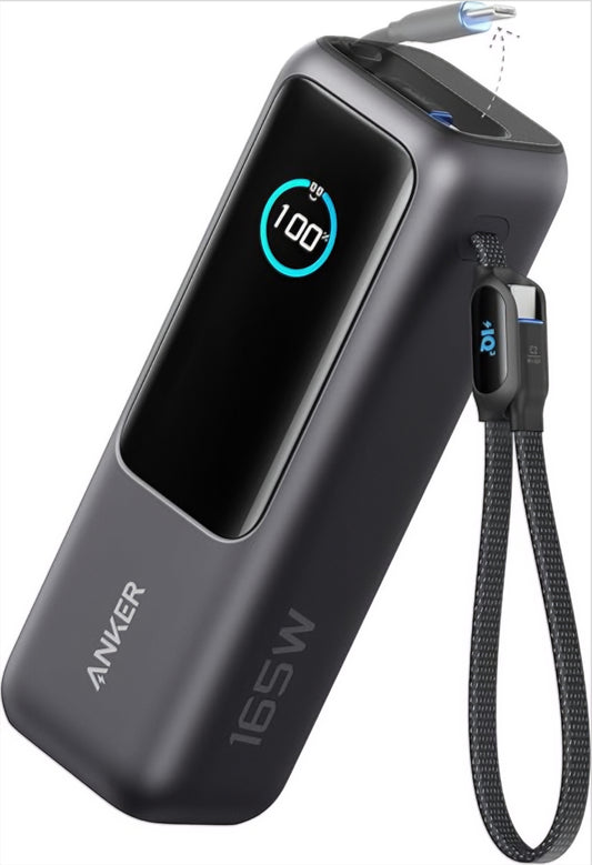 Eksterna baterija Anker, 25000mAh, 165W, QC + PD, 1 x USB-A - 3 x USB-C, Siva, Refabrikovana A1695H11
