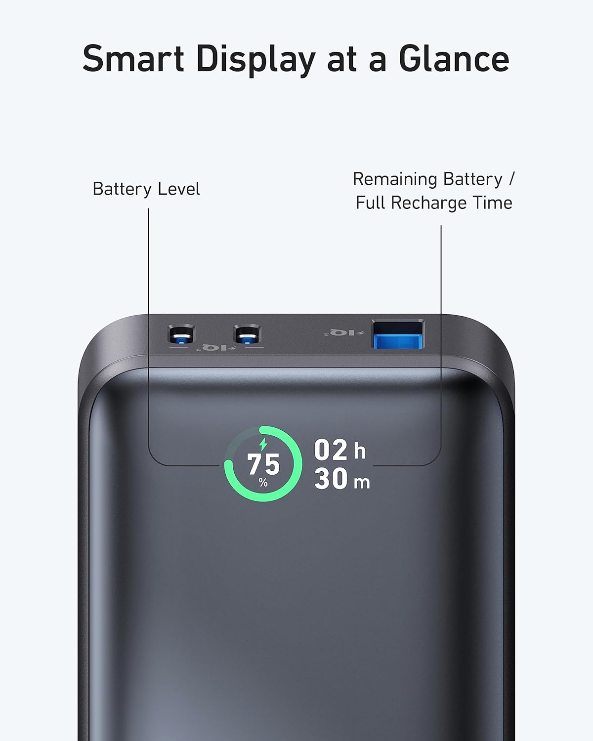 Eksterna baterija Anker 533, 10000mAh, 30W, QC + PD, 1 x USB-A - 2 x USB-C, Crna A1256G12