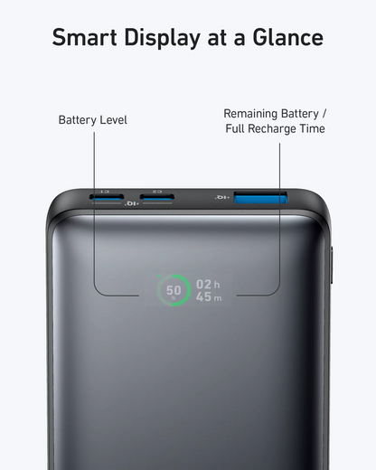 Eksterna baterija Anker 533 PowerCore, 10000mAh, 25W, QC + PD, 1 x USB-A - 2 x USB-C, Crna A1249G11
