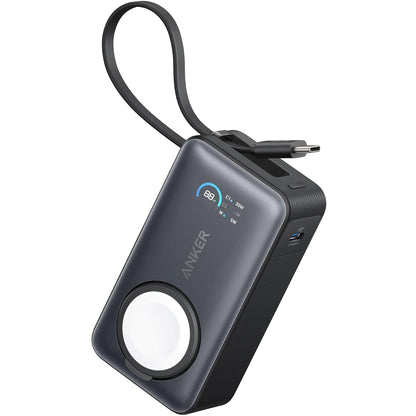 Vanjska baterija Anker MagGo, bežična, 10000mAh, 35W, PD + QI, 1 x QI - 2 x USB-C, crna A1657011