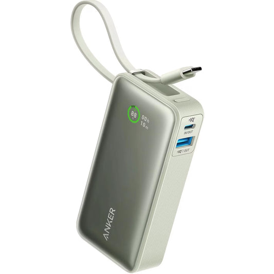 Spoljna baterija Anker Nano, 10000mAh, 30W, QC + PD, 1 x USB-A - 2 x USB-C, Zelena A1259G61