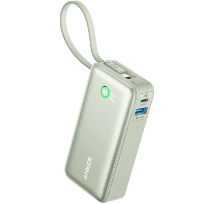 Anker Nano External Battery, 10000mAh, 30W, QC + PD, 1 x USB-A - 2 x USB-C, Green A1259G61 