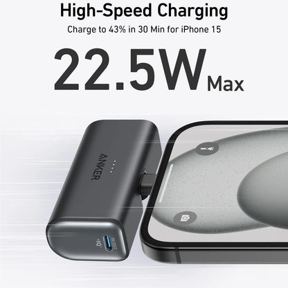 Spoljna baterija Anker Nano, 5000mAh, 22.5W, PD, 2 x USB-C, Crna A1653H11