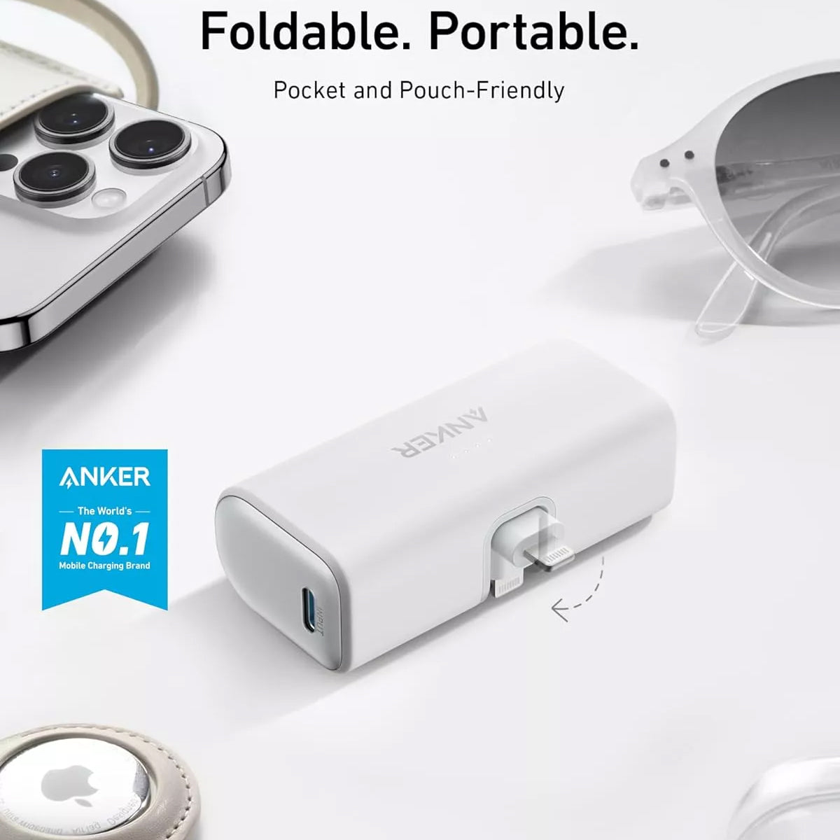 Spoljna baterija Anker Nano, 5000mAh, 12W, 1 x Lightning, Bela A1645G21