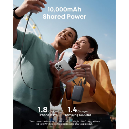 Eksterna baterija Anker Nano, 10000mAh, 45W, QC + PD, 1 x USB-A - 1 x USB-C, Crna A1638H11