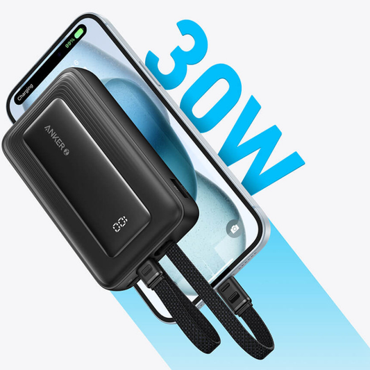 Eksterna baterija Anker PowerCore, 10000mAh, 30W, QC + PD, 1 x Lightning - 1 x USB-A - 2 x USB-C, Crna A1680G11