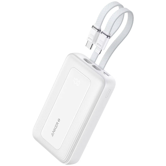Eksterna baterija Anker PowerCore, 20000mAh, 30W, QC + PD, 1 x Lightning - 1 x USB-A - 2 x USB-C, Bela A1681H21