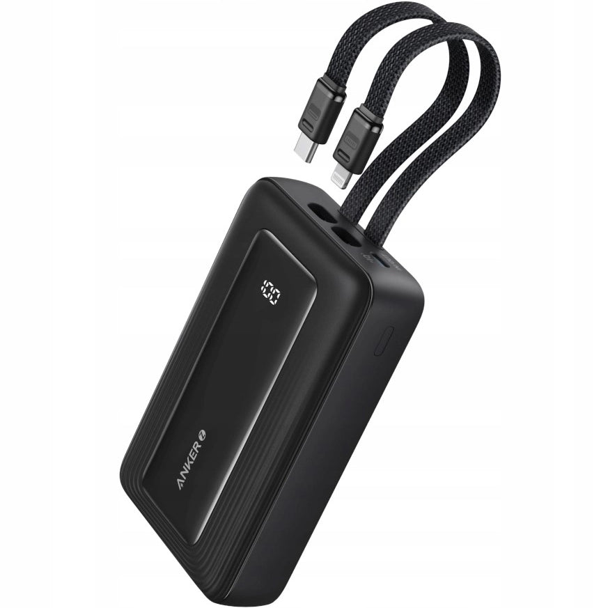 Eksterna baterija Anker PowerCore, 10000mAh, 30W, QC + PD, 1 x Lightning - 1 x USB-A - 2 x USB-C, Crna A1680G11
