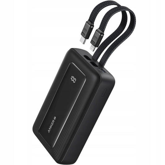 Eksterna baterija Anker PowerCore, 10000mAh, 30W, QC + PD, 1 x Lightning - 1 x USB-A - 2 x USB-C, Crna A1680G11