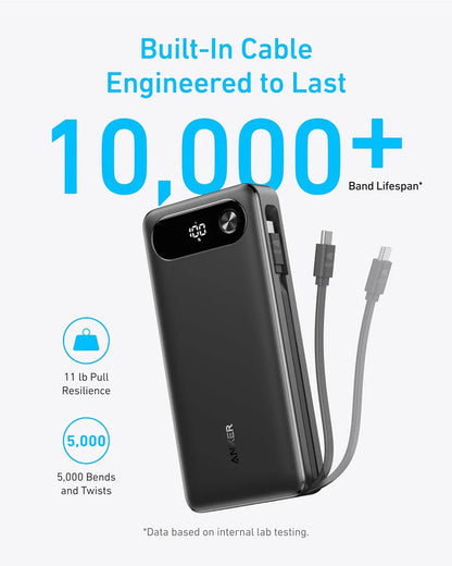 Eksterna baterija Anker PowerCore, 20000mAh, 87W, QC + PD, 1 x USB-A - 2 x USB-C, Crna, Ponovo zapečaćena A1383H11