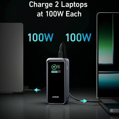 Anker Prime External Battery, 20000mAh, 200W, QC + PD, 1 x USB-A - 2 x USB-C, Black A1336011 