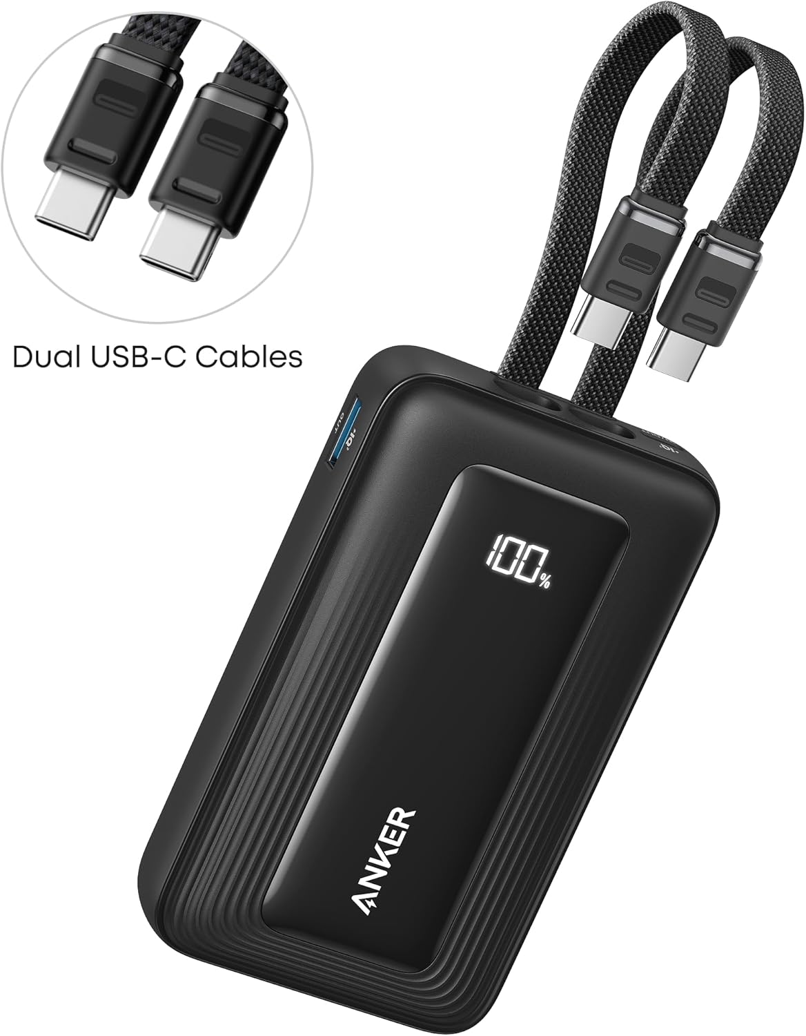 Spoljna baterija Anker Zolo, 10000mAh, 35W, QC + PD, 1 x USB-A - 2 x USB-C, Crna A1680H12