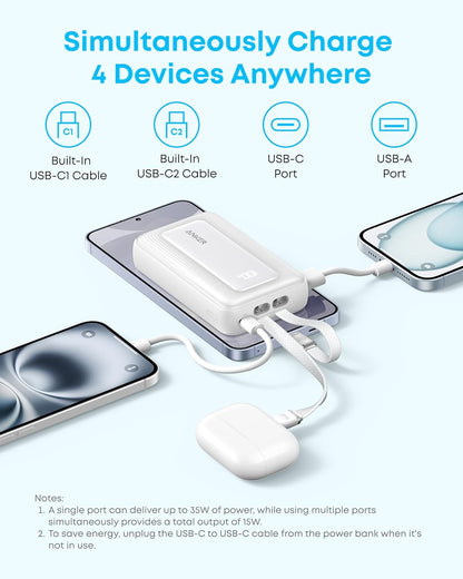 Spoljna baterija Anker Zolo, 10000mAh, 35W, QC + PD, 1 x USB-A - 2 x USB-C, Crna A1680H12