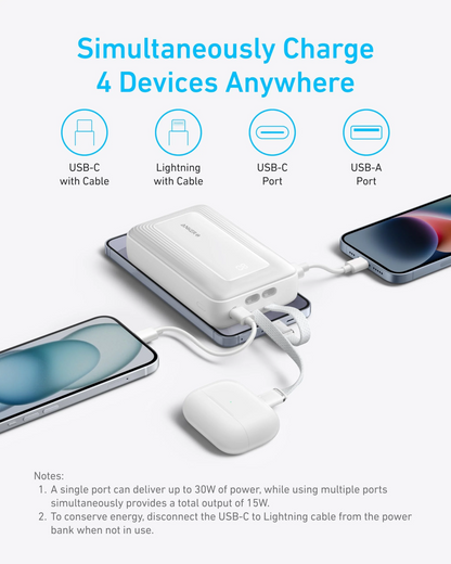 Eksterna baterija Anker Zolo, 20000 mAh, 30 W, QC + PD, 1 x Lightning - 1 x USB-A - 2 x USB-C, crna A1681012