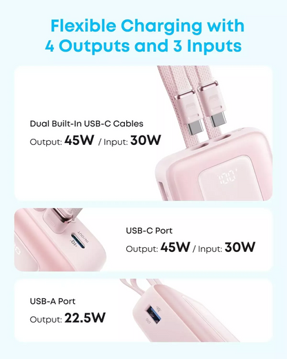 Spoljna baterija Anker Zolo, 20000mAh, 45W, QC + PD, 1 x USB-A - 3 x USB-C, Crna A1681H12