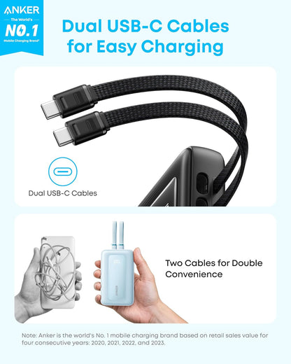 Spoljna baterija Anker Zolo, 10000mAh, 35W, QC + PD, 1 x USB-A - 2 x USB-C, Crna A1680H12