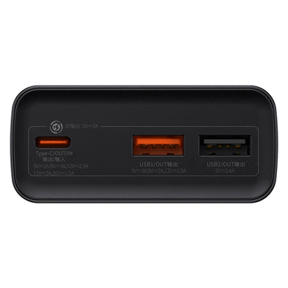 External Battery Baseus Adaman, 20000mAh, 30W, QC + PD, 1 x USB-C - 2 x USB-A, Black PPAD030001 PPAD030001 